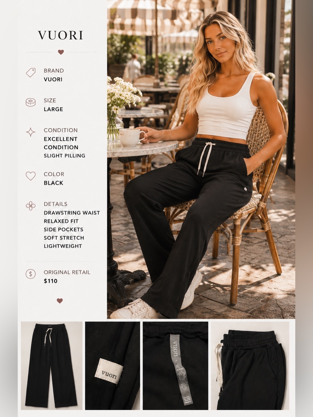 Vuori Black Minimalist Joggers